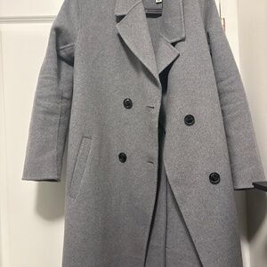 Grey wool blend coat